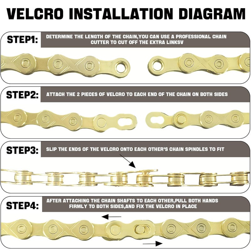RainFlowwer 6/7/8/9/10/11/12 Speed Bike Chain – High-Strength, Durable & Smooth-Shifting for Road/Mountain Bikes (Gold-12-Speed) - Image 5